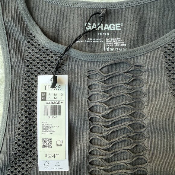 NEW Garage Grey Crop Tank Size XS - Picture 3 of 3